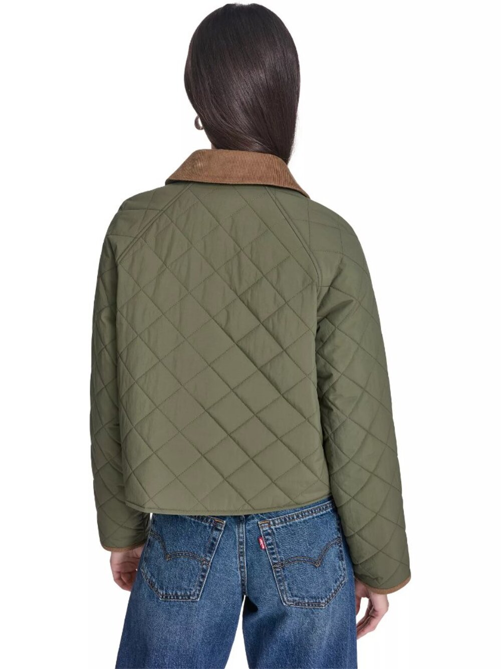 New w/ Tags Levi's Women's Olive Diamond Quilted Jacket Work Jacket Size XS - Picture 4 of 12